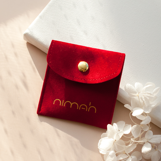 Red velvet Nimah London Arabic jewellery pouch