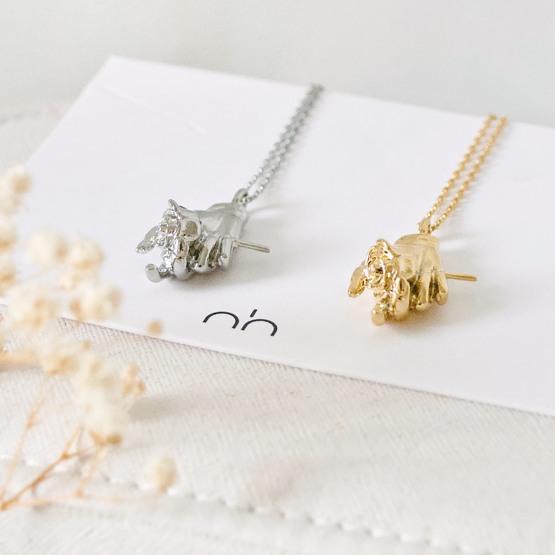 Flower hand necklace