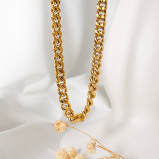 Flat curb chain gold plated 18K 