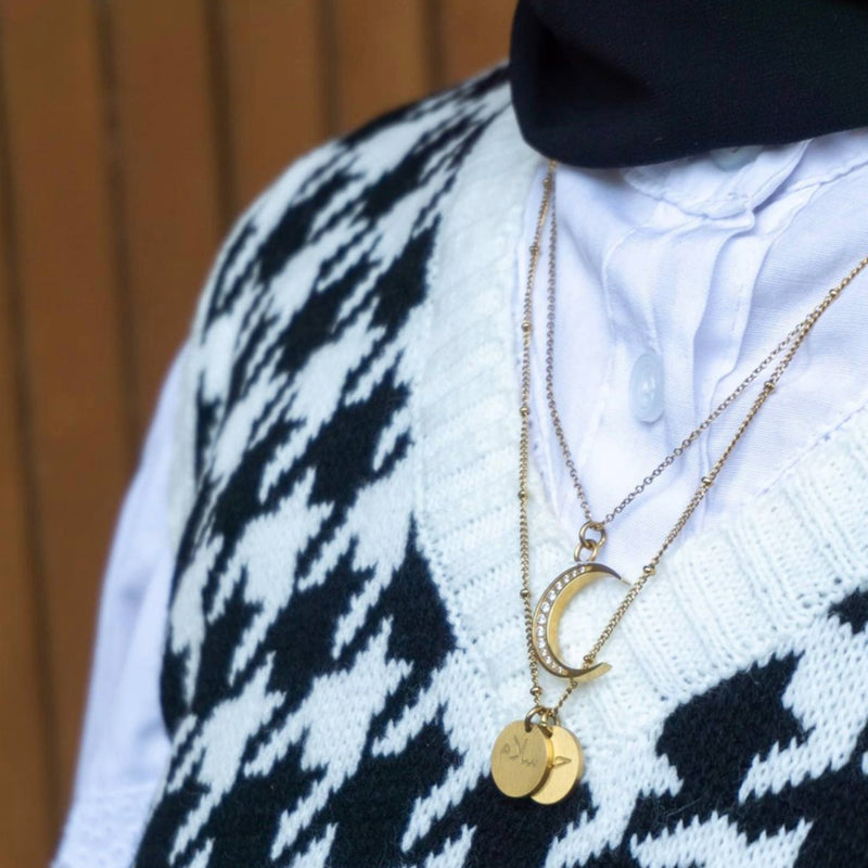 Moon Hilal Stone necklace 